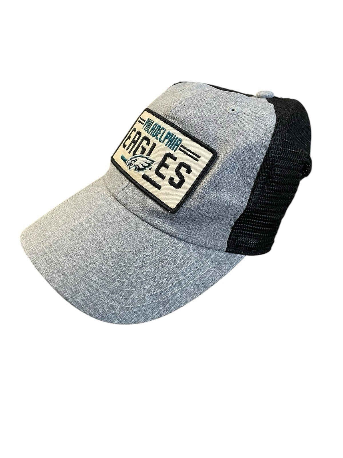 Philadelphia Eagles Patch Trucker Hat Gray Black Mesh Snapback NFL Team Apparel
