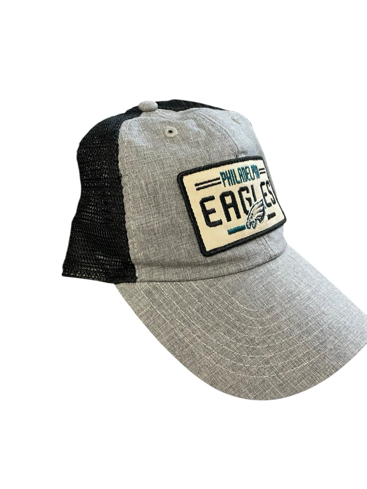 Philadelphia Eagles Patch Trucker Hat Gray Black Mesh Snapback NFL Team Apparel