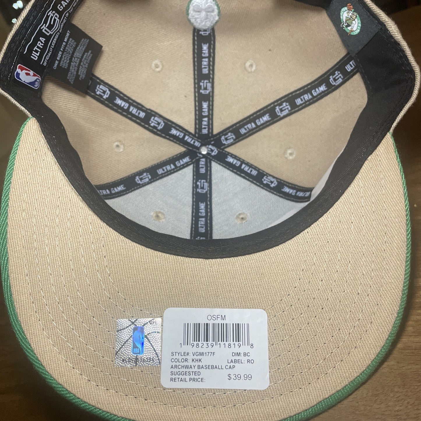 Ultra Game Boston Celtics Hat Official Celtics Hat NBA OSFM NWT