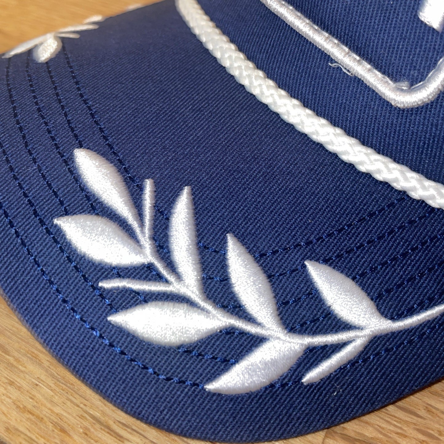 NASA Hat/Cap by MAD ENGINE Snapback Navy Blue Embroidered Leaves OSFM