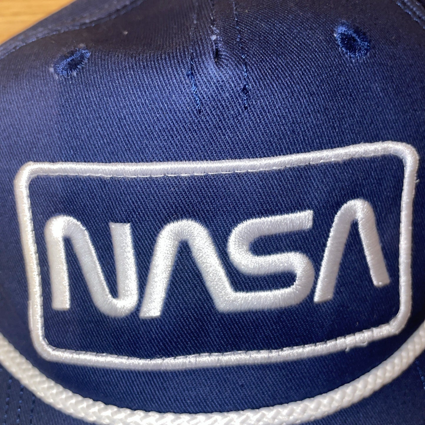 NASA Hat/Cap by MAD ENGINE Snapback Navy Blue Embroidered Leaves OSFM