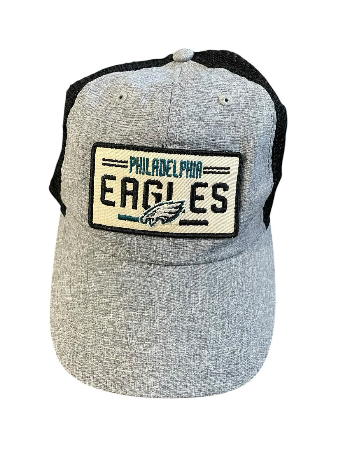 Philadelphia Eagles Patch Trucker Hat Gray Black Mesh Snapback NFL Team Apparel