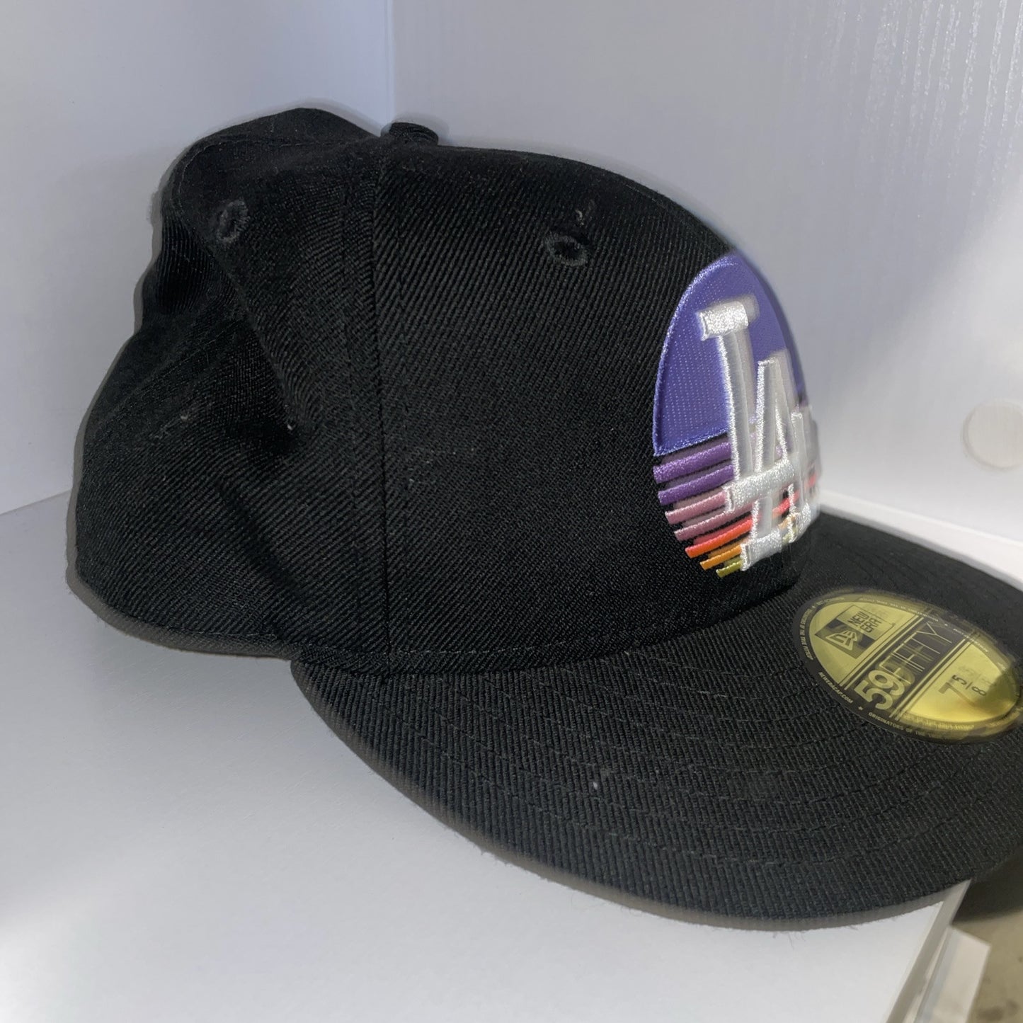 L.A DODGERS - HAT CLUB EXCLUSIVE FITTED HAT - SIZE 7 5/8 BLACK