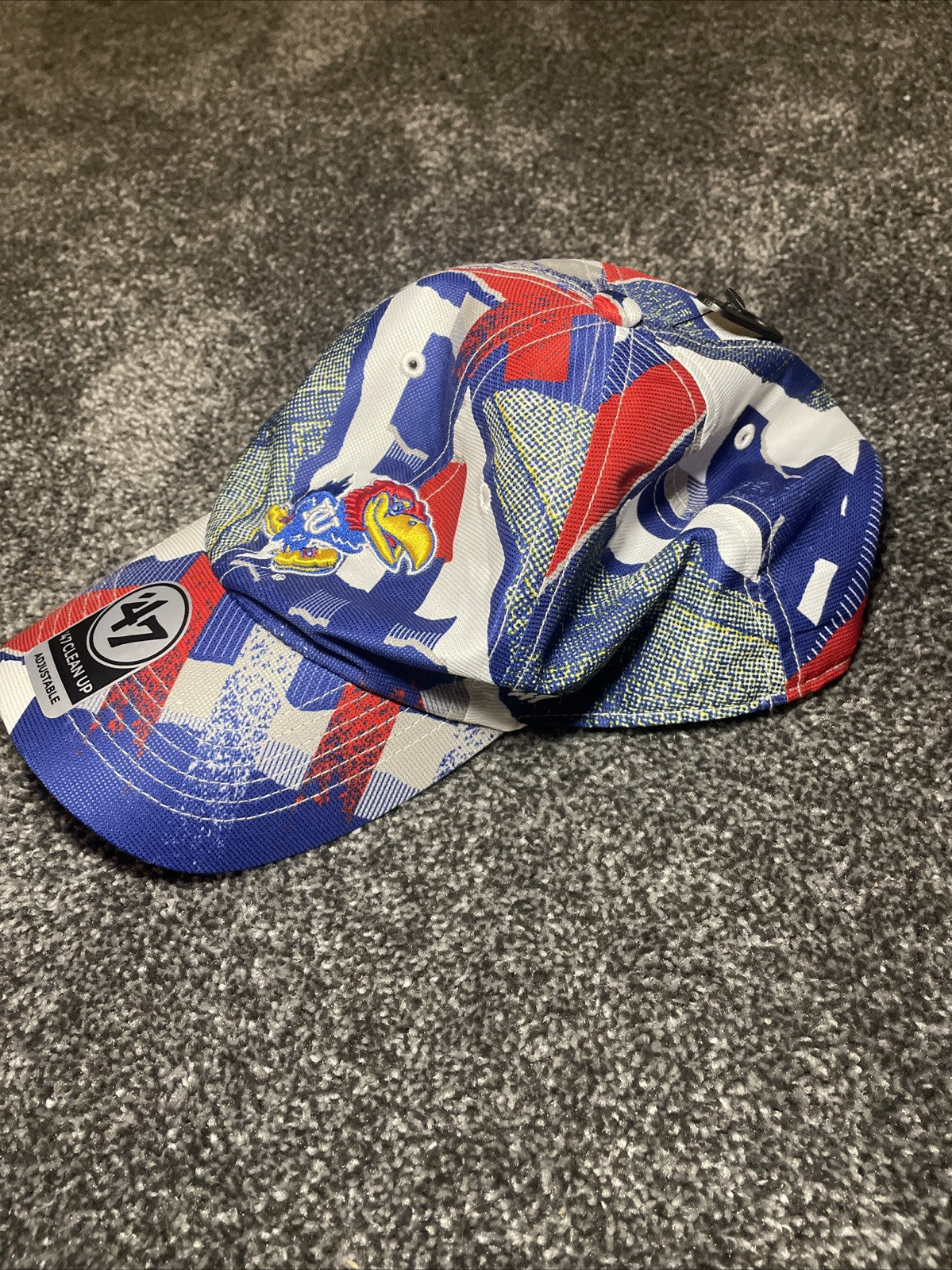 Kansas Jayhawks '47 Brand MVP Blue Trawler Clean Up Adjustable Trucker Dad Hat