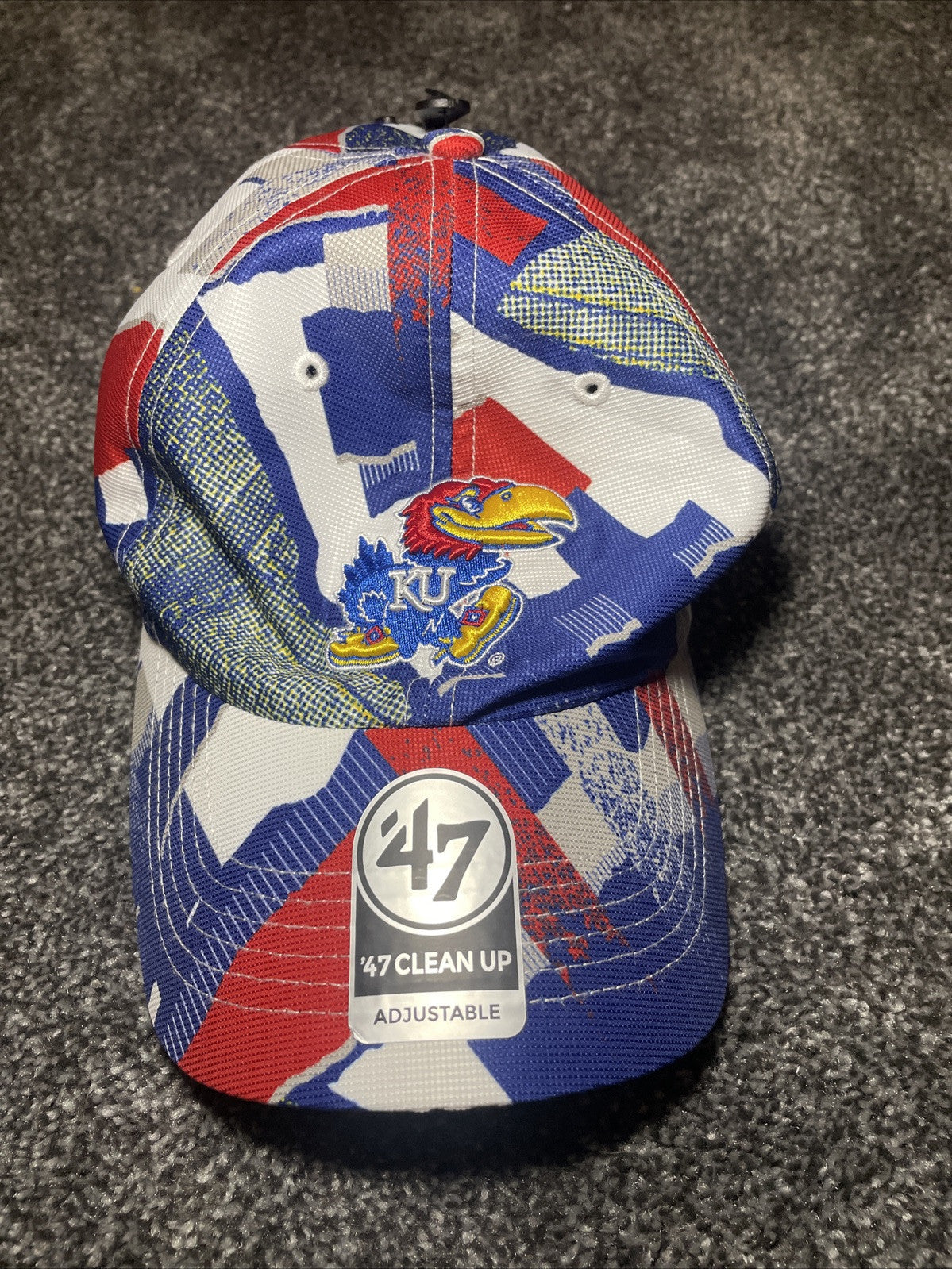 Kansas Jayhawks '47 Brand MVP Blue Trawler Clean Up Adjustable Trucker Dad Hat